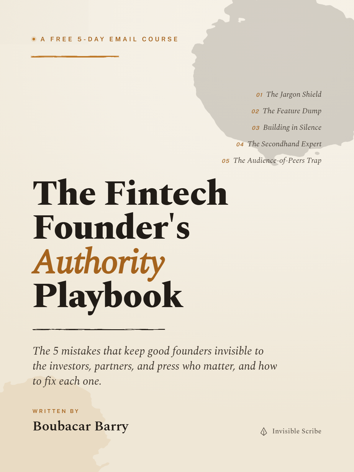 The Fintech Founder's Authority Playbook, a free 5-day email course